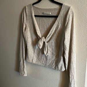 Abercrombie long sleeve tie front top